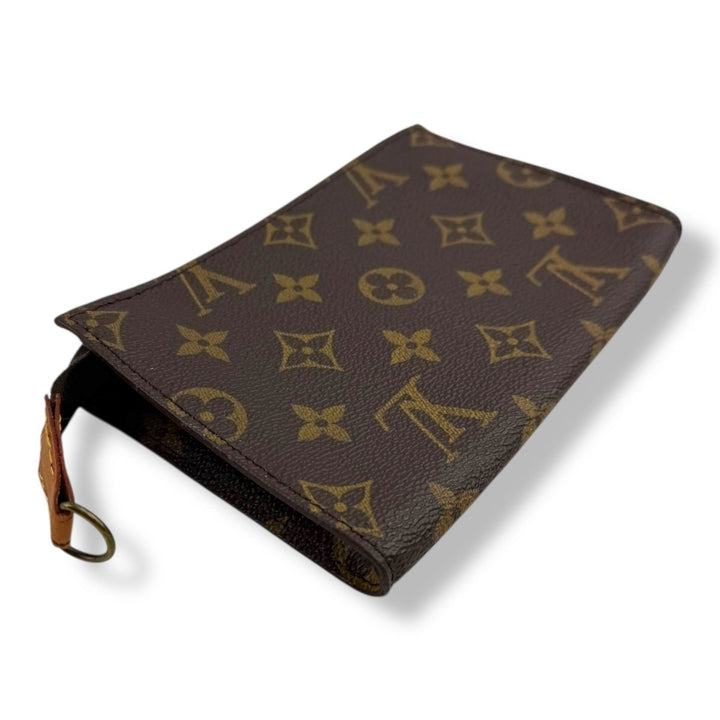Louis Vuitton Brown Monogram Classic Signature Mini Pouch Bag W/ added chain - Lux Central