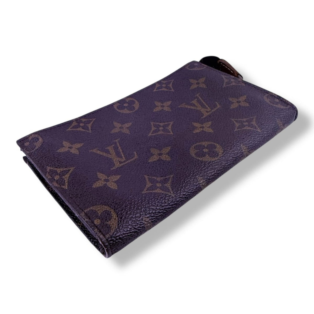 Louis Vuitton Brown Monogram Classic Signature Mini Pouch Bag W/ added chain - Lux Central