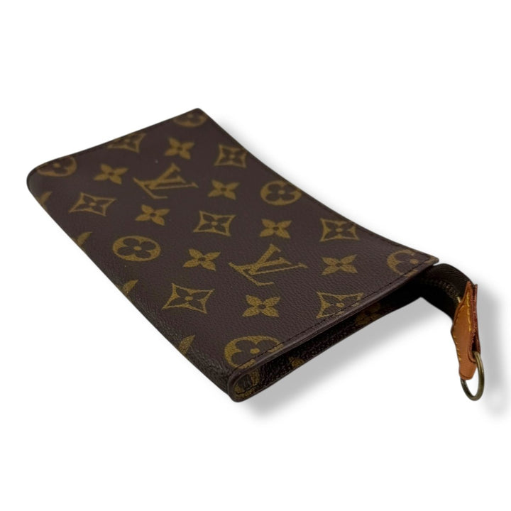 Louis Vuitton Brown Monogram Classic Signature Mini Pouch Bag W/ added chain - Lux Central