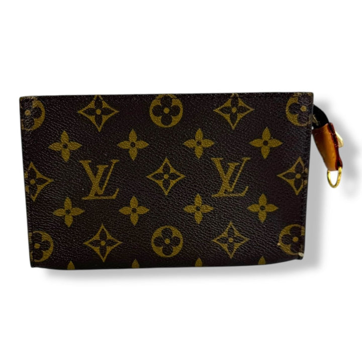 Louis Vuitton Brown Monogram Classic Signature Mini Pouch Bag W/ added chain - Lux Central