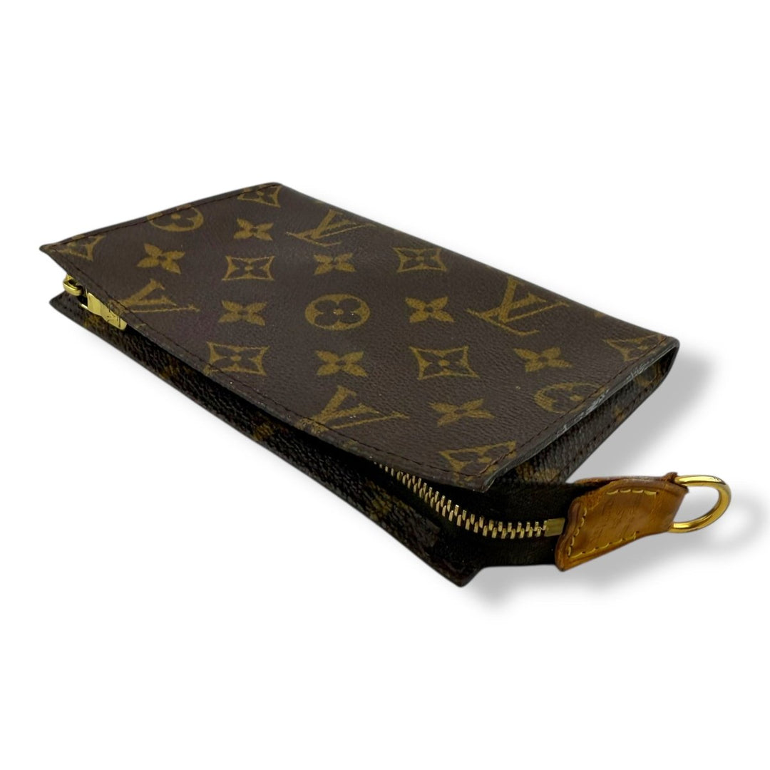 Louis Vuitton Brown Monogram Classic Signature Mini Pouch Bag W/ added chain - Lux Central