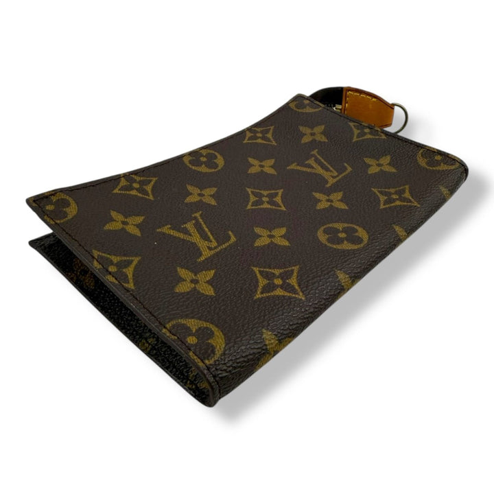 Louis Vuitton Brown Monogram Classic Signature Mini Pouch Bag W/ added chain - Lux Central