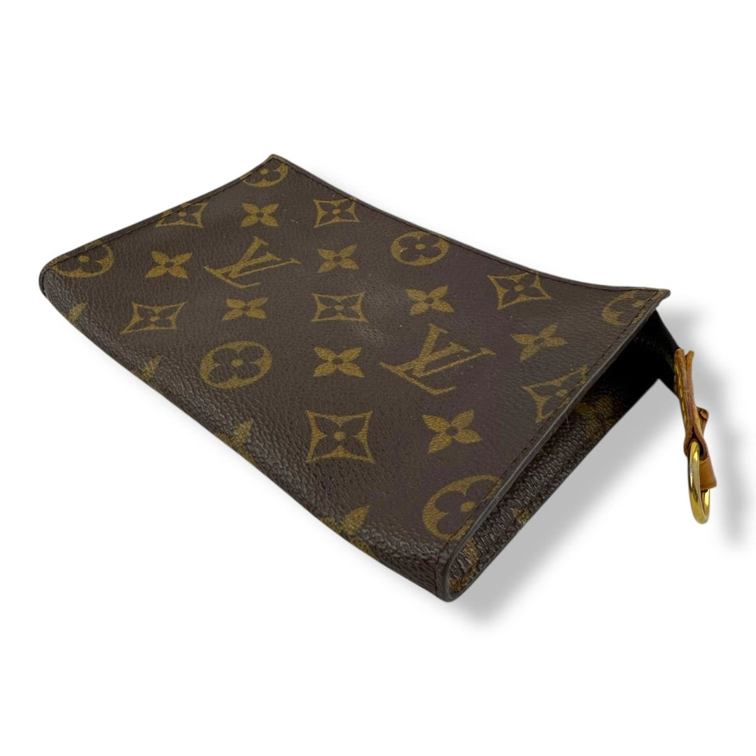 Louis Vuitton Brown Monogram Classic Signature Mini Pouch Bag W/ added chain - Lux Central