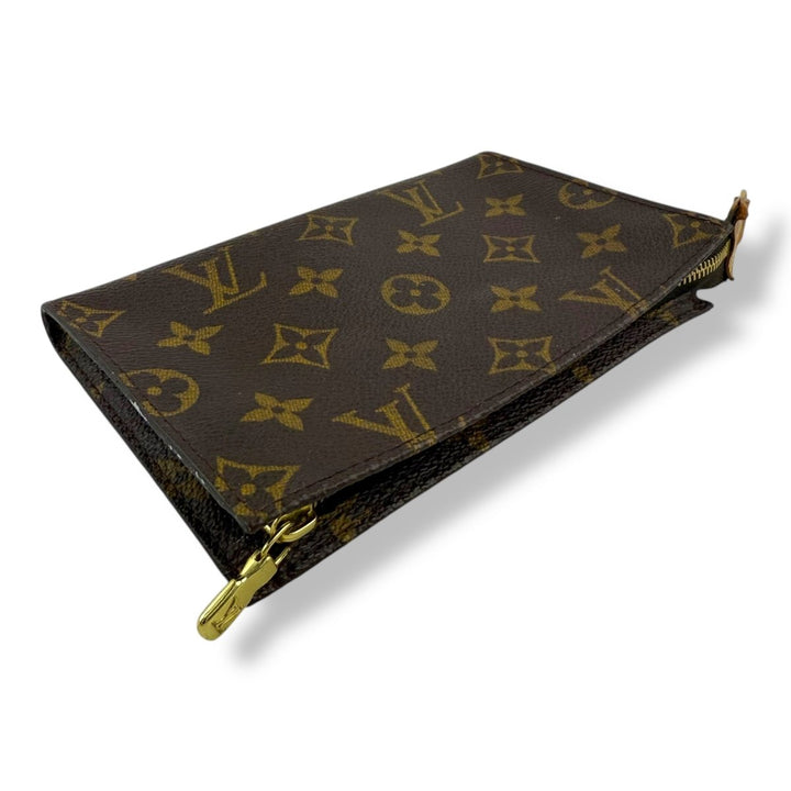 Louis Vuitton Brown Monogram Classic Signature Mini Pouch Bag W/ added chain - Lux Central