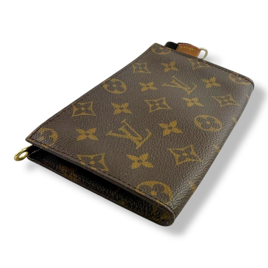 Louis Vuitton Brown Monogram Classic Signature Mini Pouch Bag W/ added chain - Lux Central