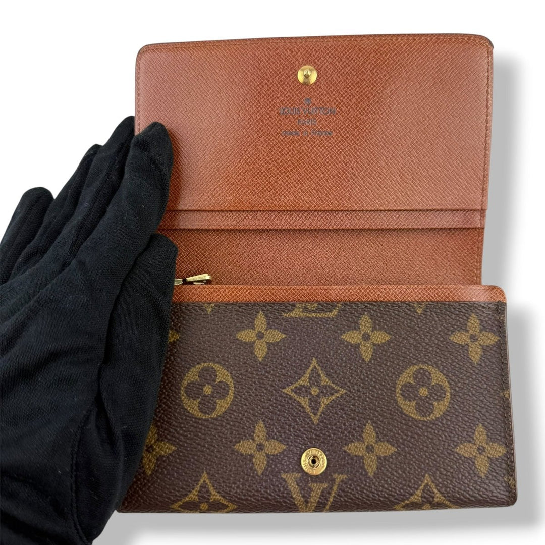 Louis Vuitton Brown Monogram Compact Clip Wallet Purse - Lux Central