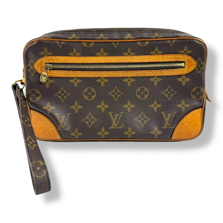 Louis Vuitton Brown Monogram Marly Dragonne GM Clutch Bag - Lux Central
