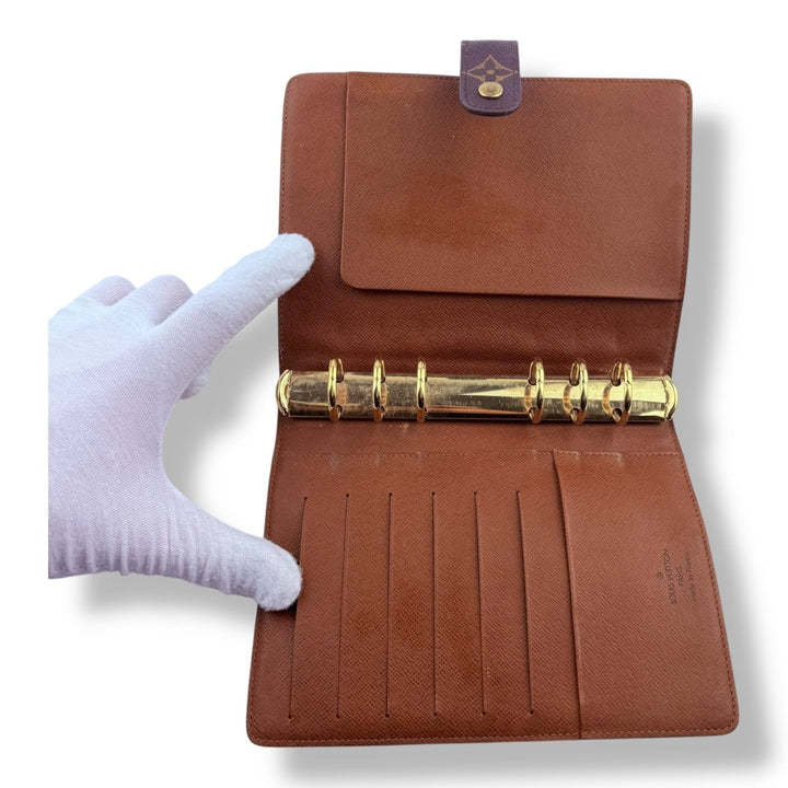 Louis Vuitton Brown Monogram MM Ring Agenda Wallet - Lux Central