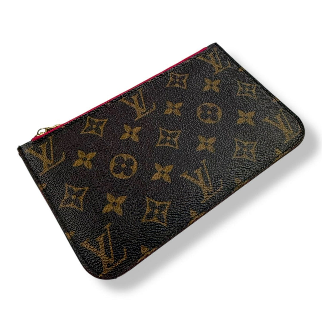 Louis Vuitton Brown Monogram Neverfull Clutch PM Pouch - Lux Central