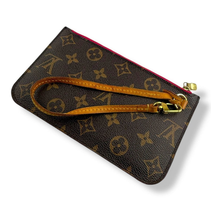 Louis Vuitton Brown Monogram Neverfull Clutch PM Pouch - Lux Central