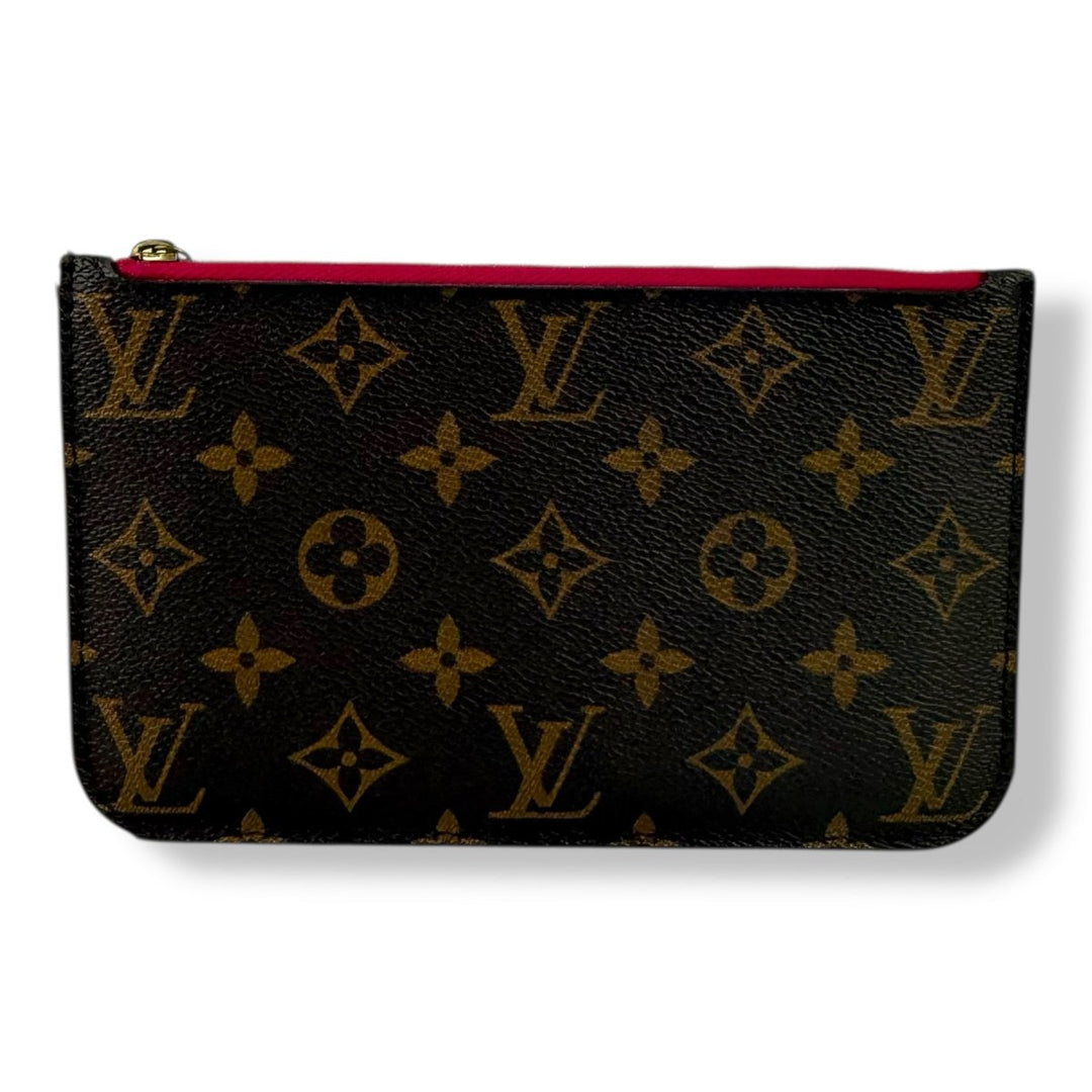 Louis Vuitton Brown Monogram Neverfull Clutch PM Pouch - Lux Central