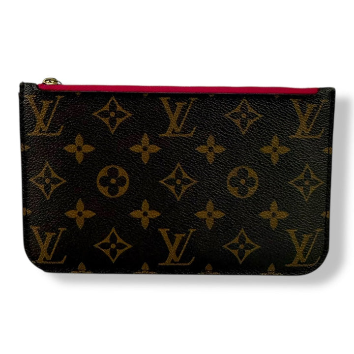 Louis Vuitton Brown Monogram Neverfull Clutch PM Pouch - Lux Central