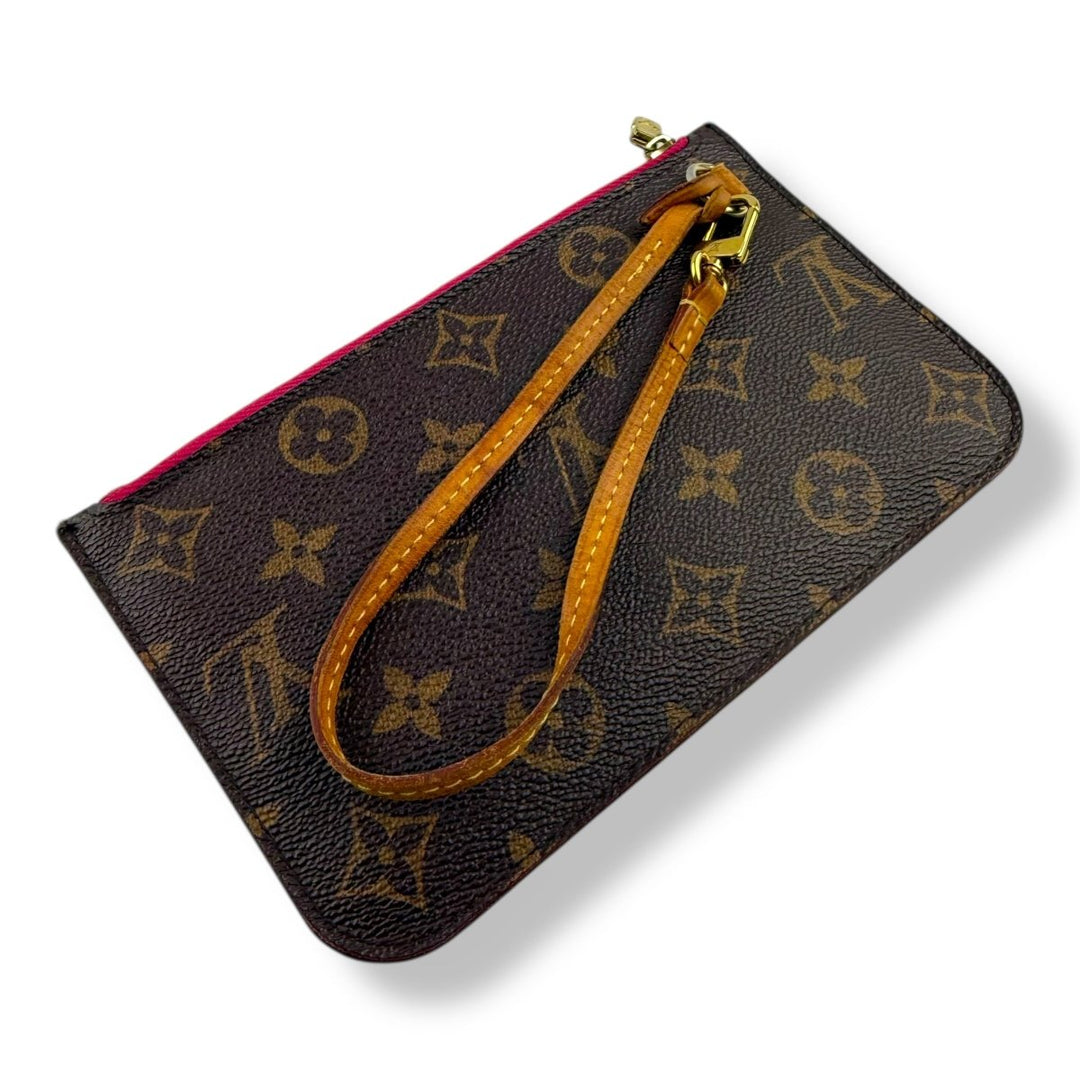 Louis Vuitton Brown Monogram Neverfull Clutch PM Pouch - Lux Central