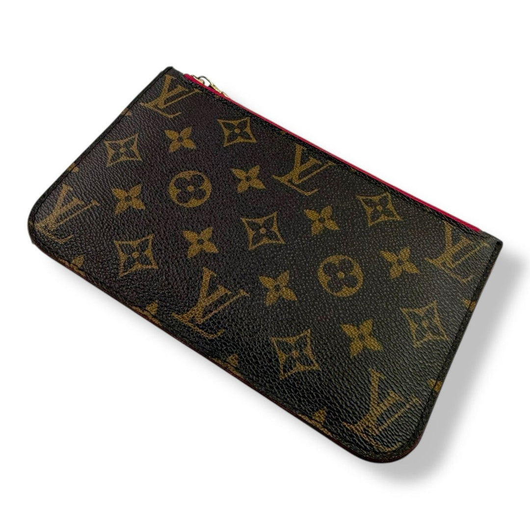 Louis Vuitton Brown Monogram Neverfull Clutch PM Pouch - Lux Central