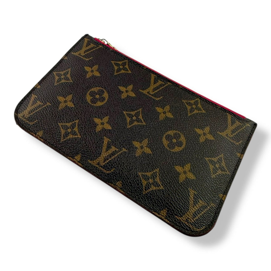Louis Vuitton Brown Monogram Neverfull Clutch PM Pouch - Lux Central