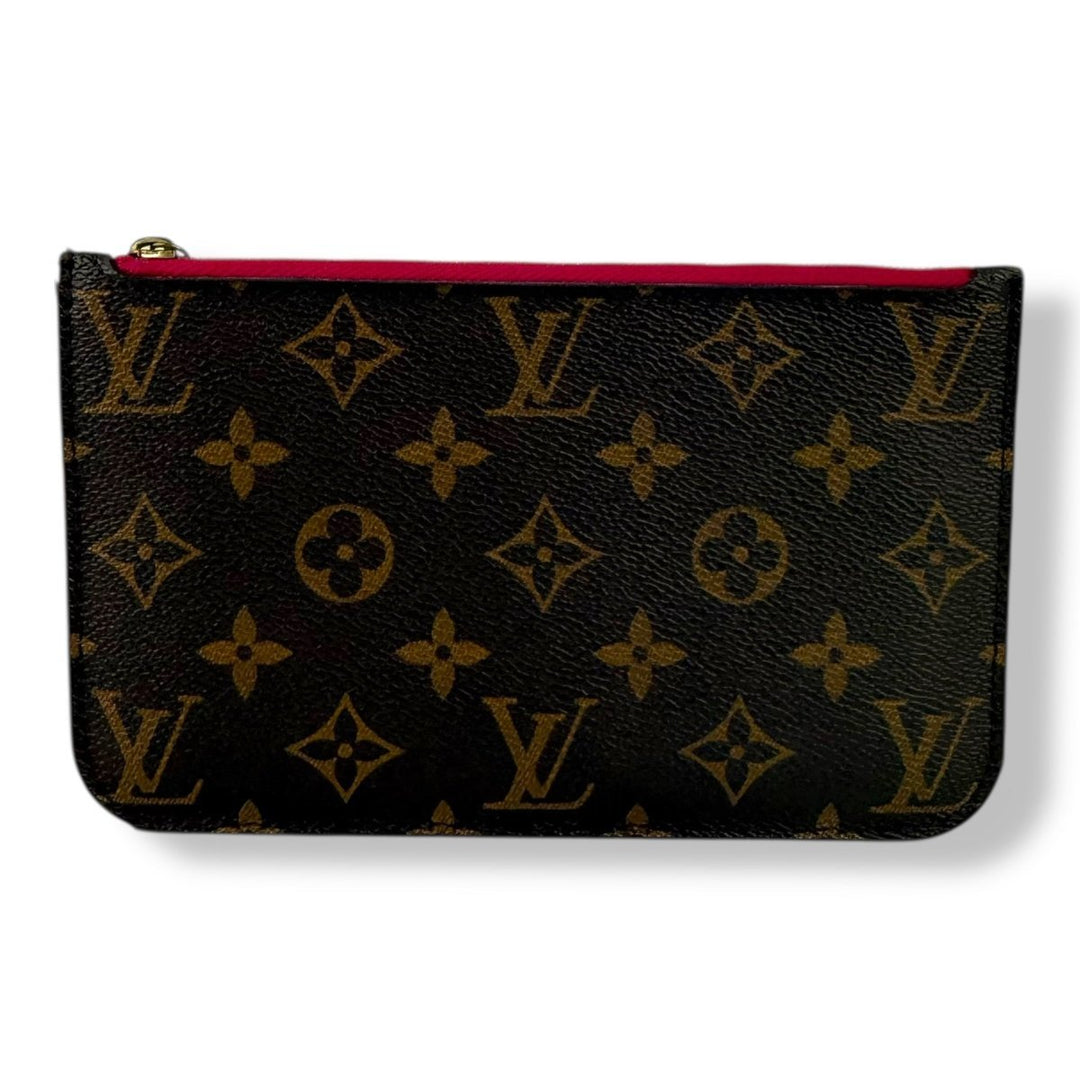 Louis Vuitton Brown Monogram Neverfull Clutch PM Pouch - Lux Central