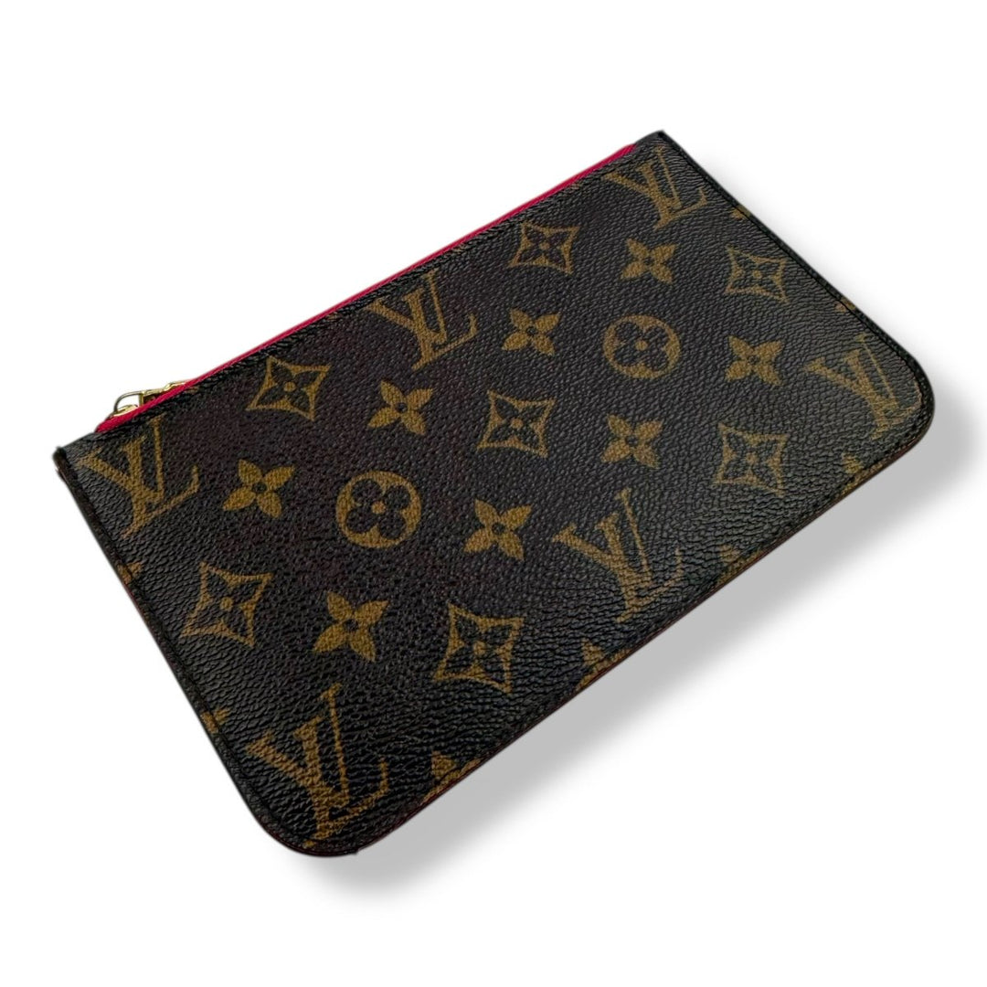 Louis Vuitton Brown Monogram Neverfull Clutch PM Pouch - Lux Central