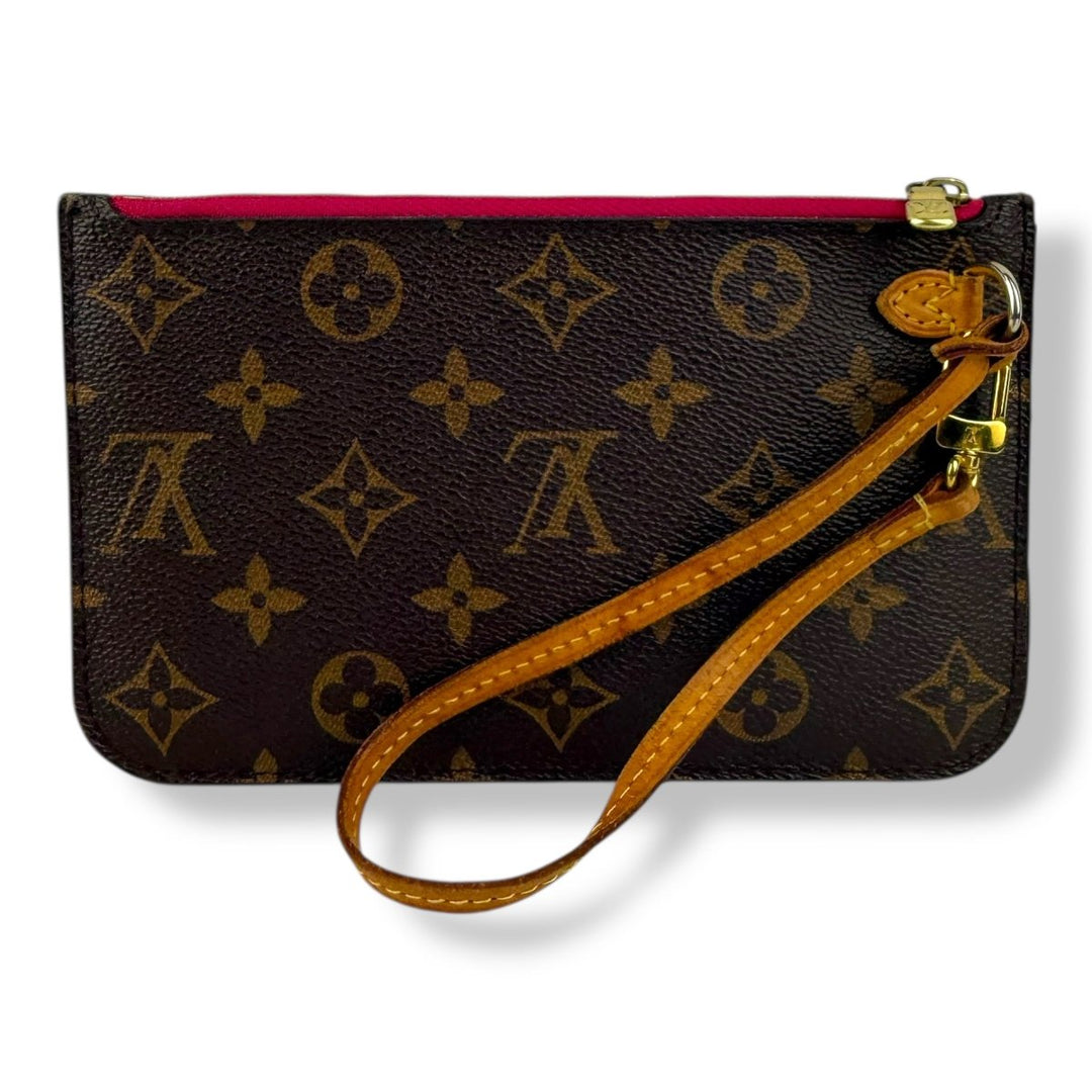 Louis Vuitton Brown Monogram Neverfull Clutch PM Pouch - Lux Central