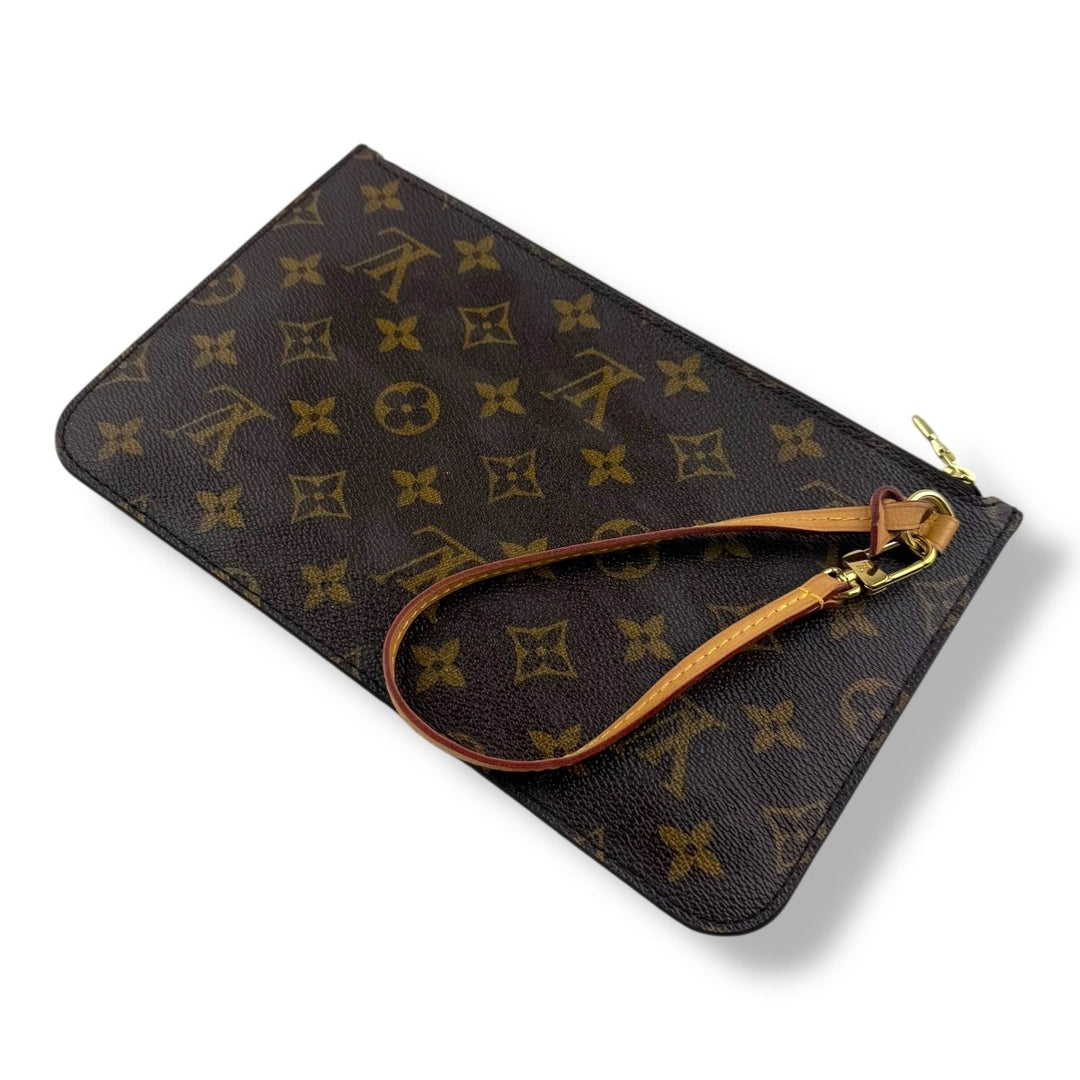 Louis Vuitton Brown Monogram Neverfull Clutch Pouch - Lux Central