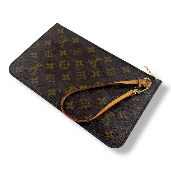 Louis Vuitton Brown Monogram Neverfull Clutch Pouch - Lux Central