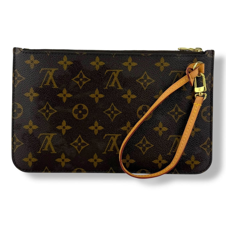 Louis Vuitton Brown Monogram Neverfull Clutch Pouch - Lux Central
