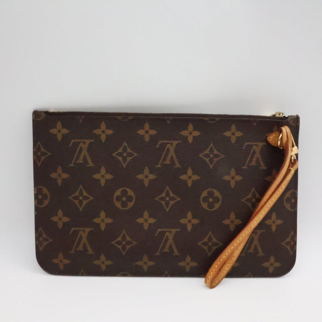 Louis Vuitton Brown Monogram Neverfull Clutch Pouch - Lux Central
