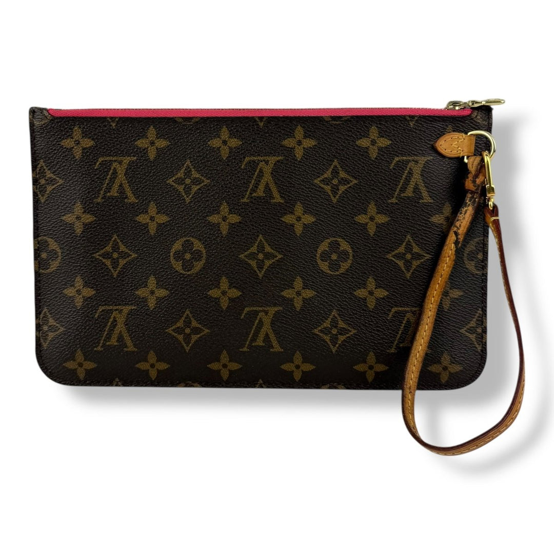 Louis Vuitton Brown Monogram Neverfull Clutch Pouch - Lux Central