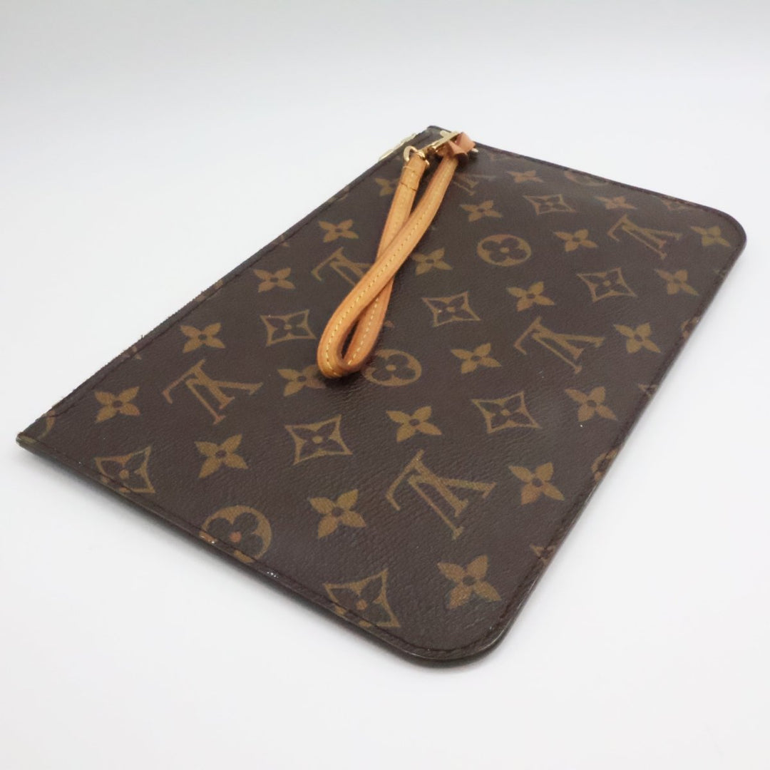 Louis Vuitton Brown Monogram Neverfull Clutch Pouch - Lux Central