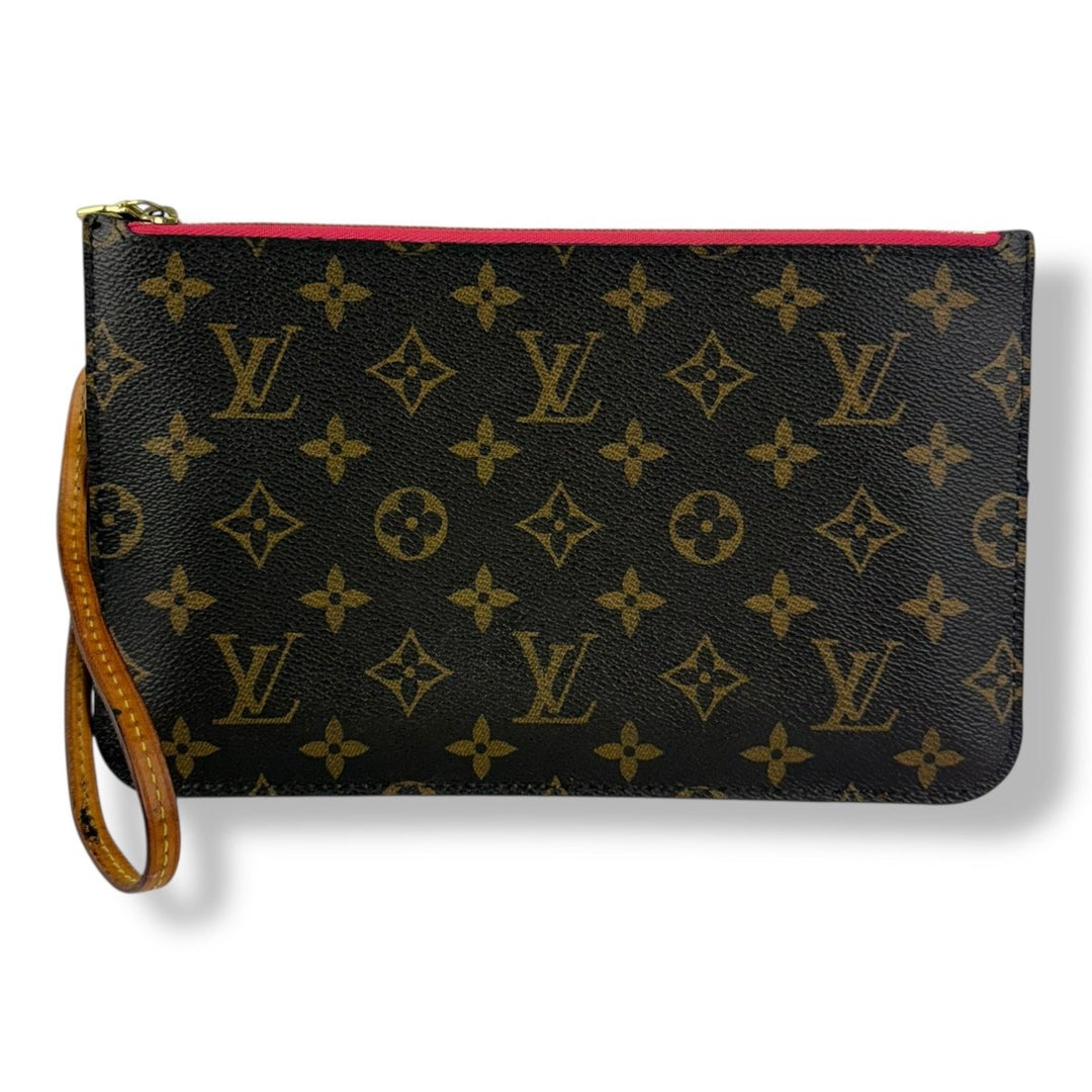 Louis Vuitton Brown Monogram Neverfull Clutch Pouch - Lux Central