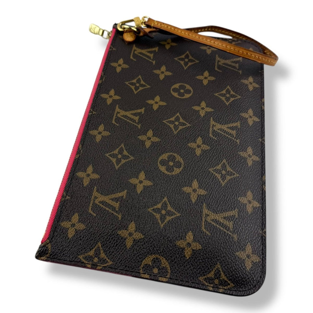 Louis Vuitton Brown Monogram Neverfull Clutch Pouch - Lux Central