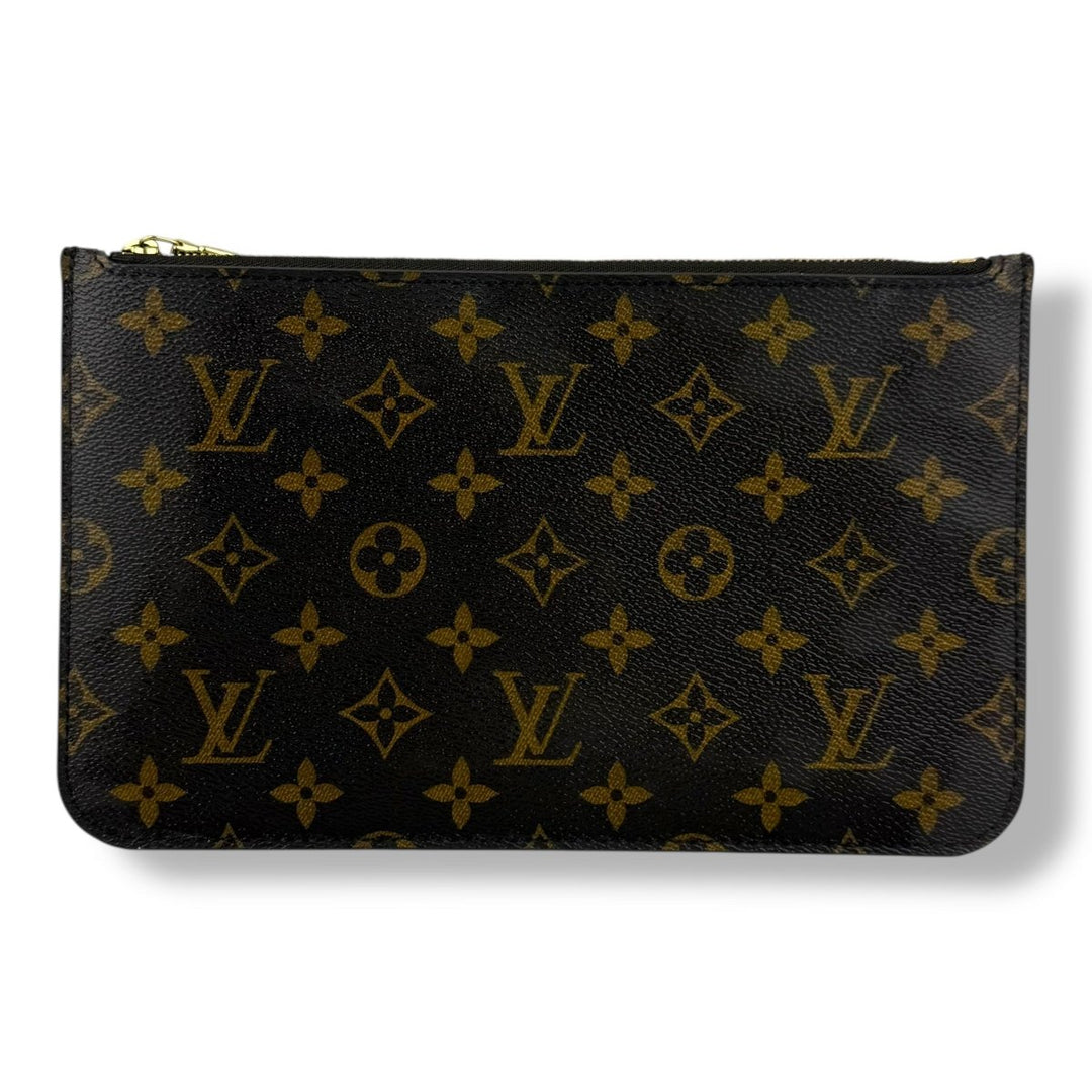Louis Vuitton Brown Monogram Neverfull Clutch Pouch - Lux Central