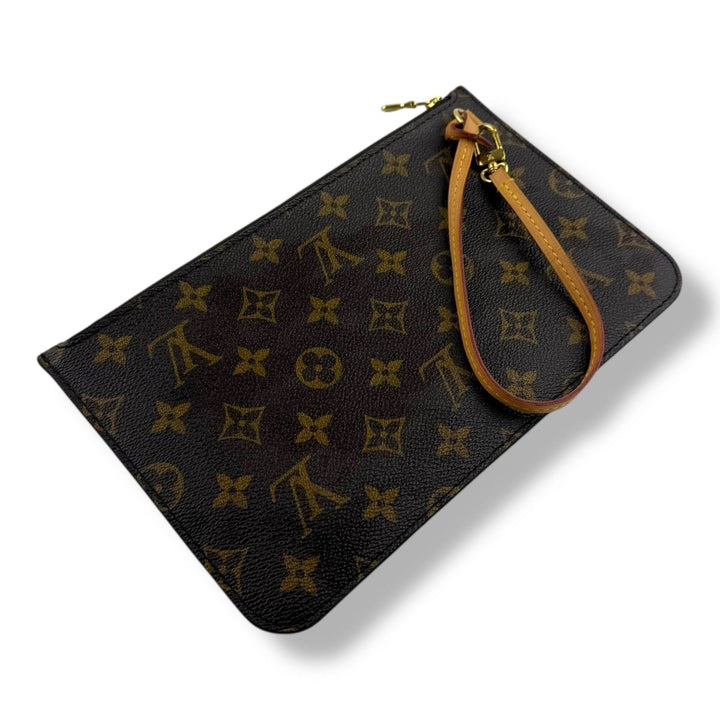 Louis Vuitton Brown Monogram Neverfull Clutch Pouch - Lux Central