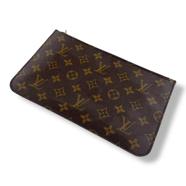 Louis Vuitton Brown Monogram Neverfull Clutch Pouch - Lux Central