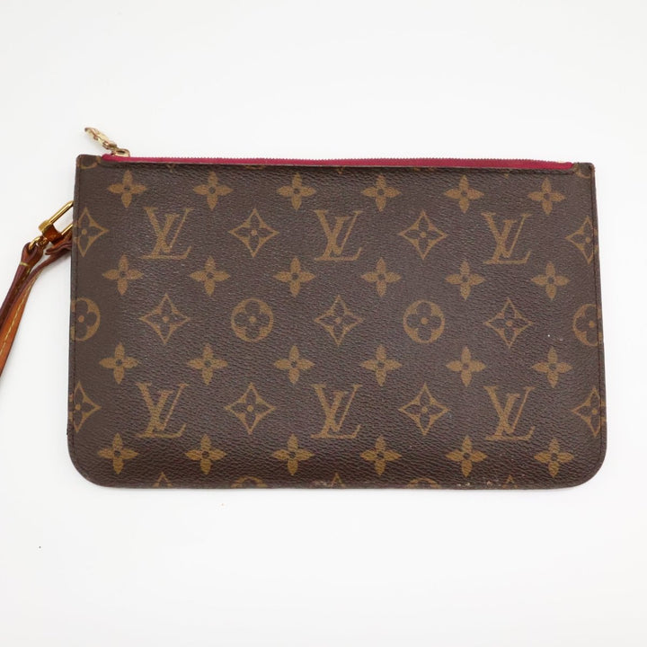 Louis Vuitton Brown Monogram Neverfull Clutch Pouch - Lux Central