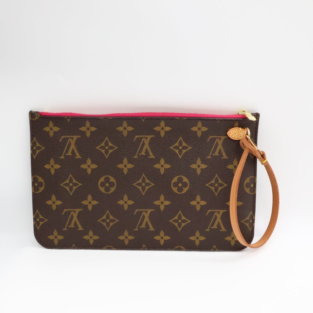 Louis Vuitton Brown Monogram Neverfull MM Clutch Pouch - Lux Central