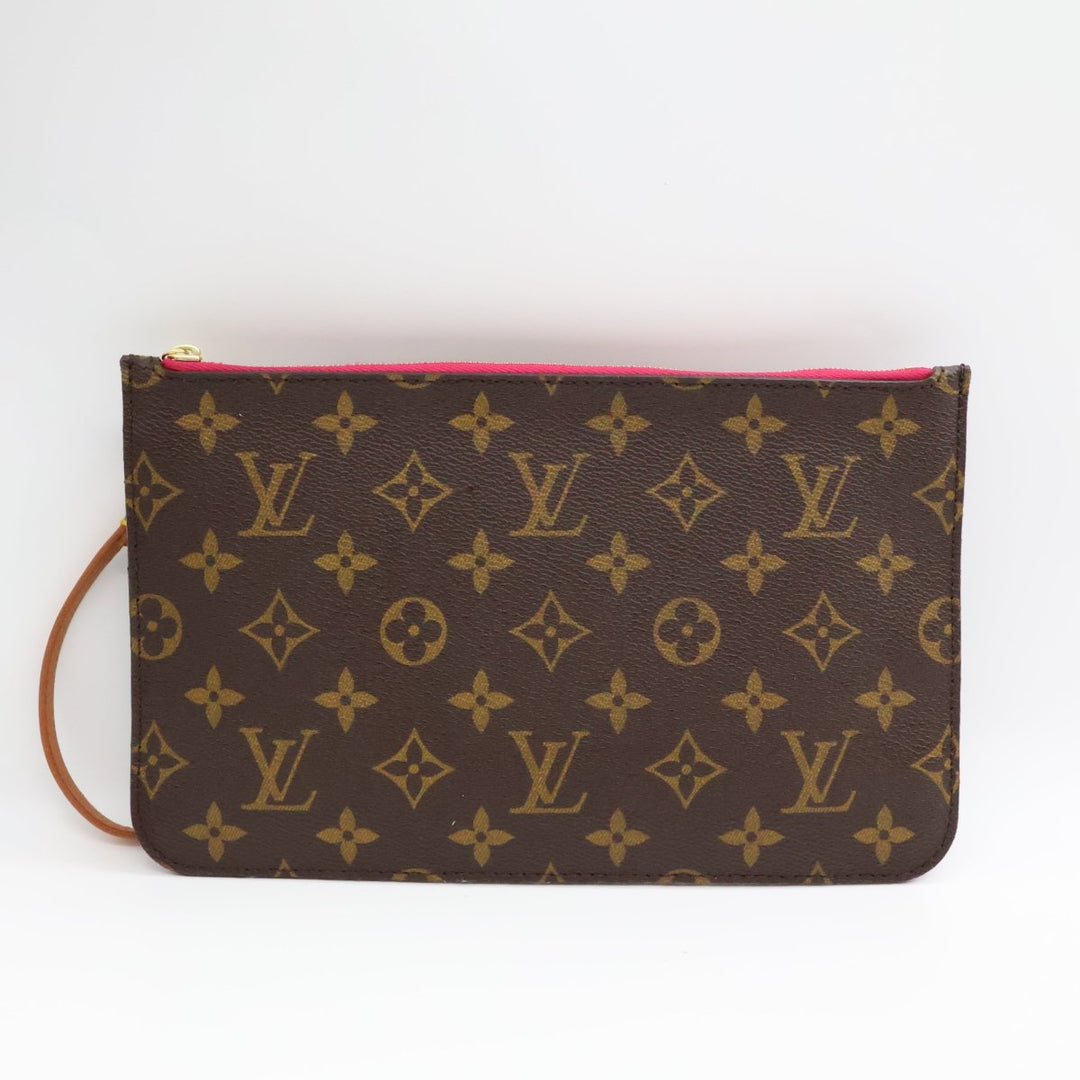 Louis Vuitton Brown Monogram Neverfull MM Clutch Pouch - Lux Central