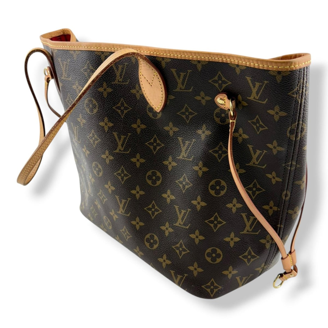 Louis Vuitton Brown Monogram Neverfull MM Handbag W/Pouch - Lux Central