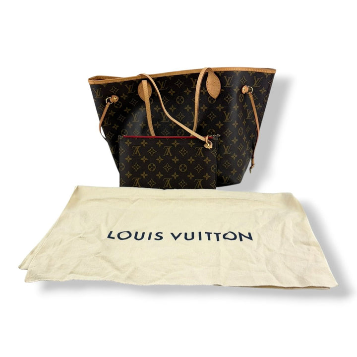 Louis Vuitton Brown Monogram Neverfull MM Handbag W/Pouch - Lux Central