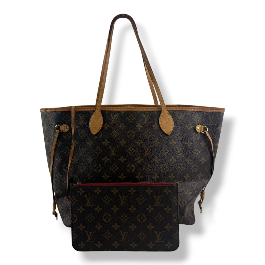 Louis Vuitton Brown Monogram Neverfull MM Handbag W/Pouch - Lux Central