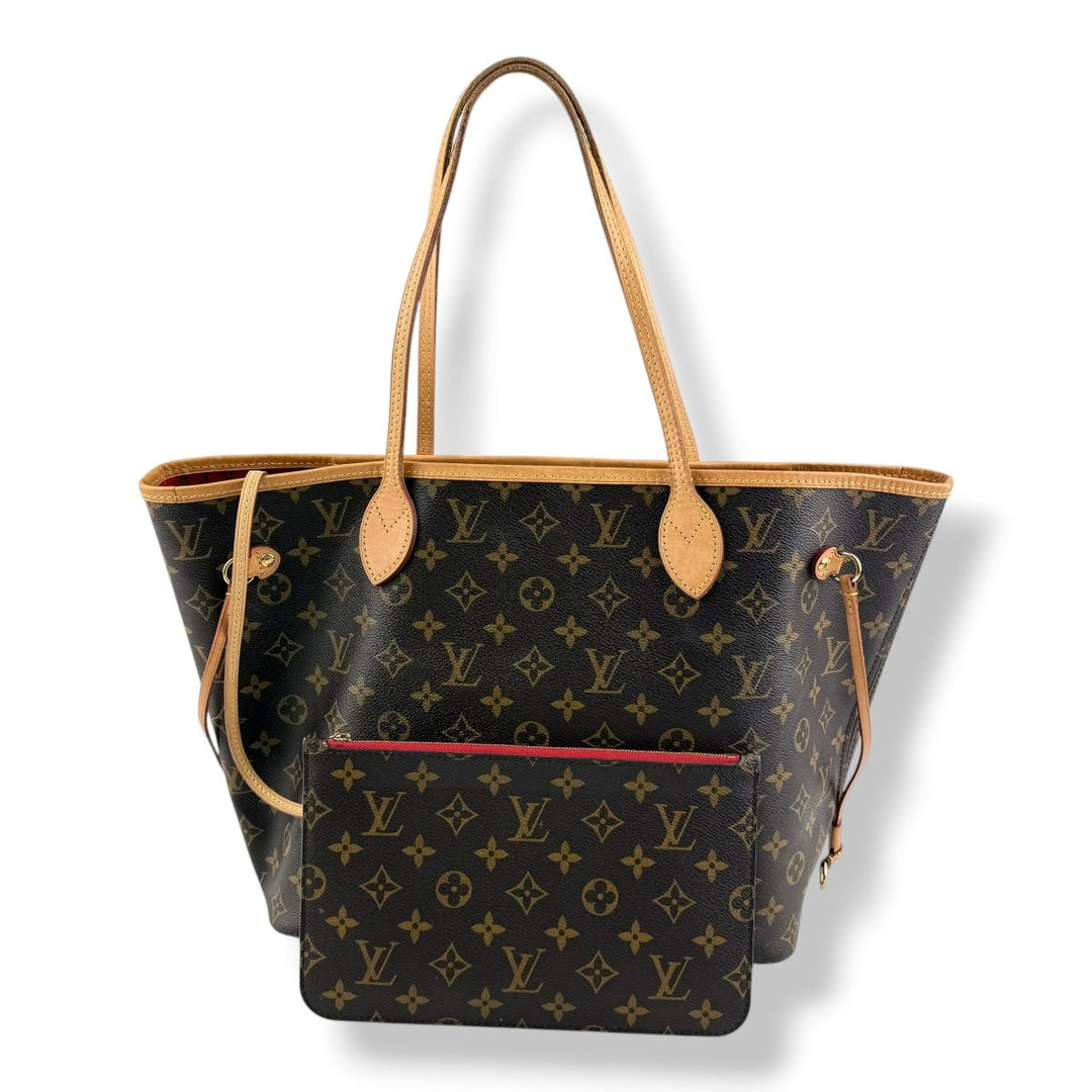 Louis Vuitton Brown Monogram Neverfull MM Handbag W/Pouch - Lux Central