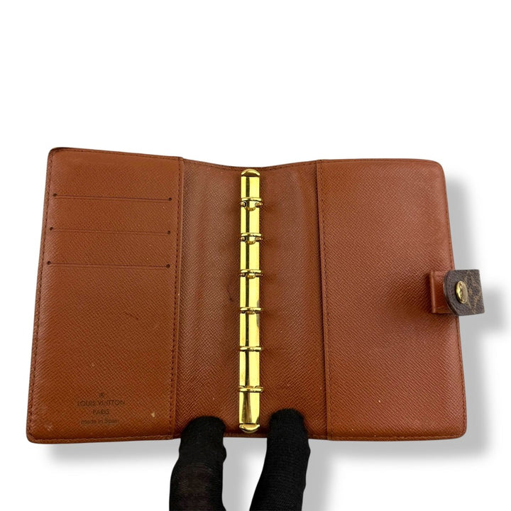 Louis Vuitton Brown Monogram PM Ring Agenda Wallet - Lux Central
