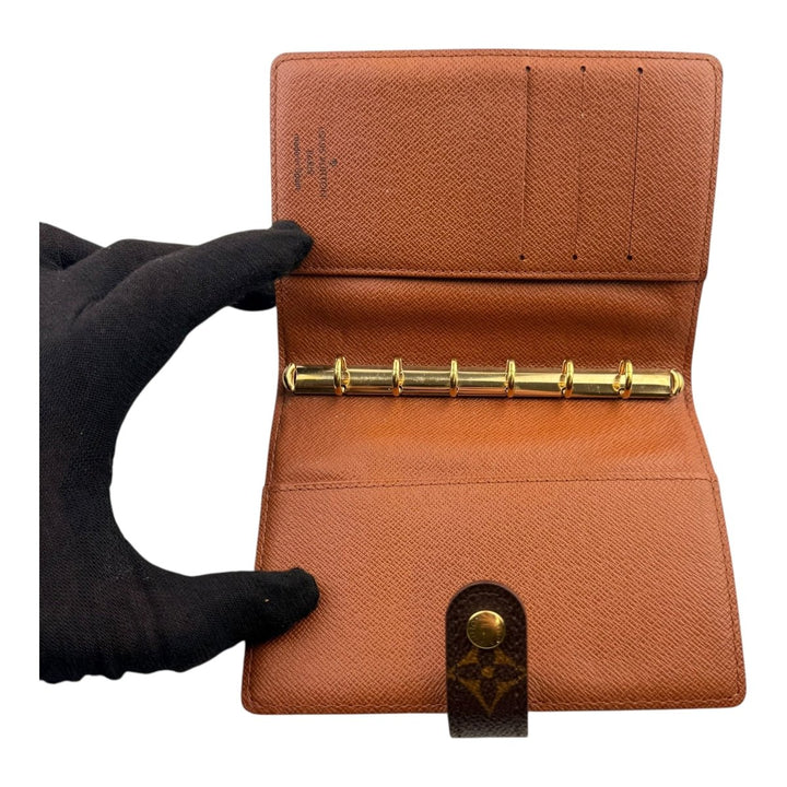 Louis Vuitton Brown Monogram PM Ring Agenda Wallet - Lux Central
