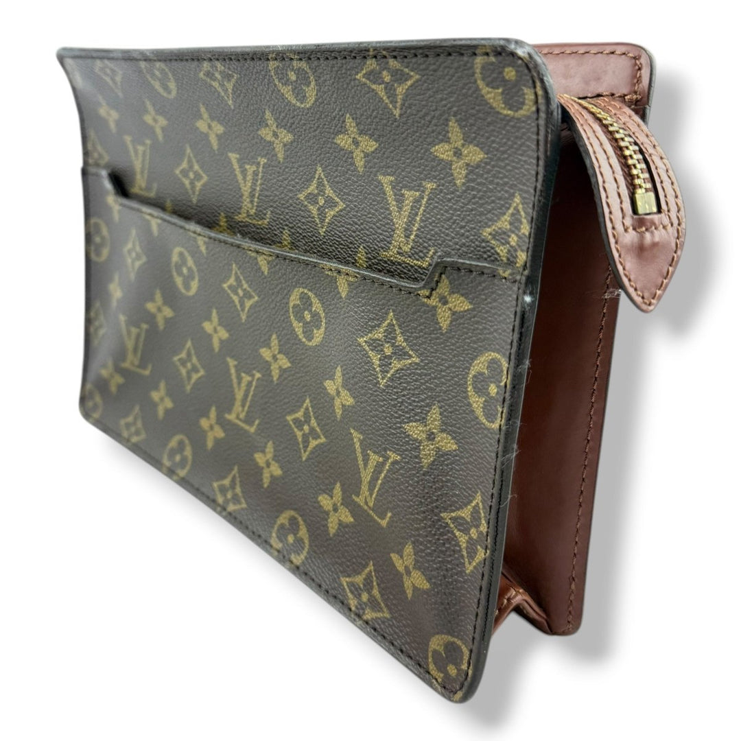 Louis Vuitton Brown Monogram Pochette Homme Clutch Bag - Lux Central