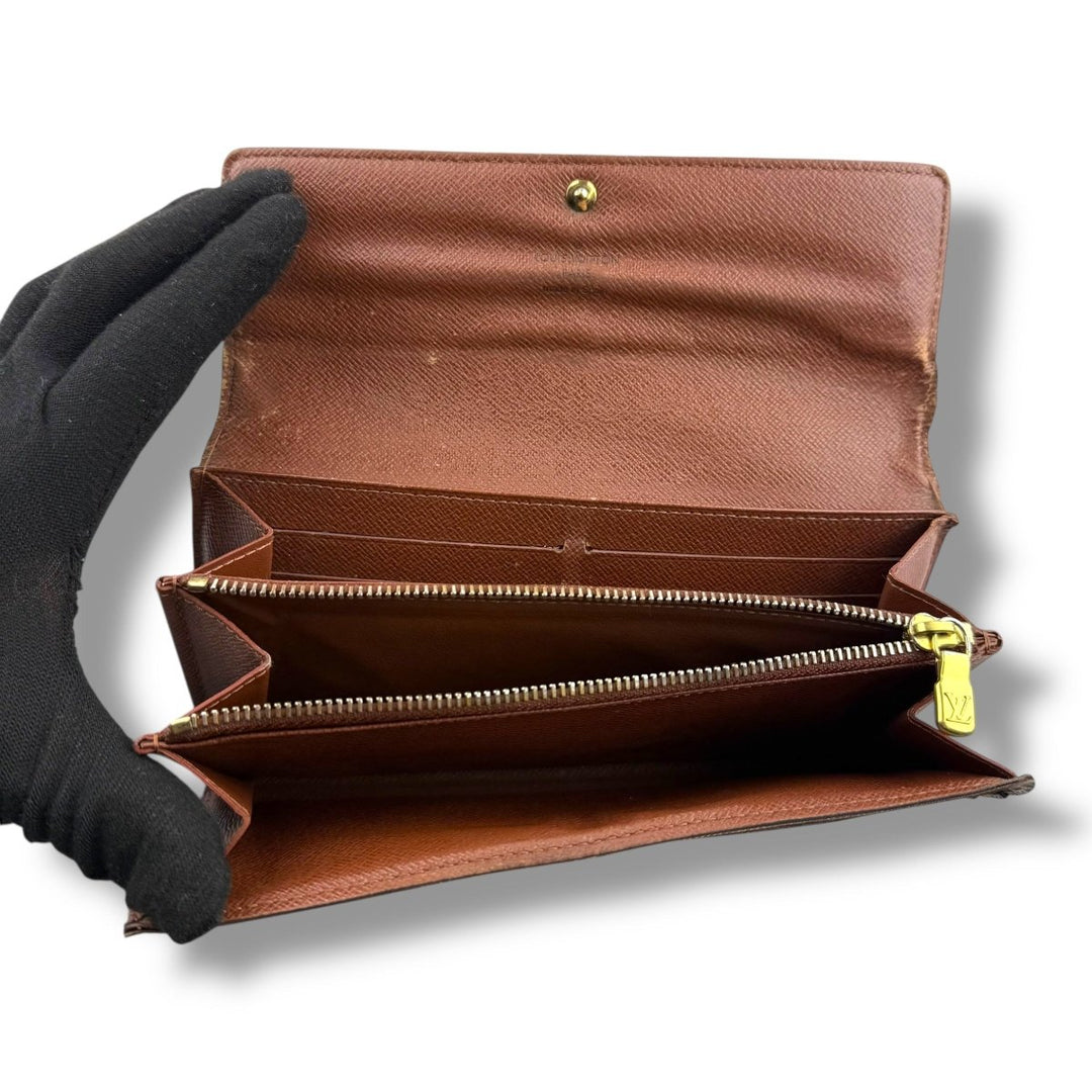 Louis Vuitton Brown Monogram Sarah Femme Wallet - Lux Central