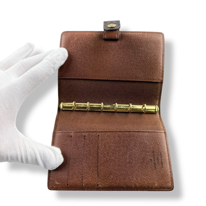 Louis Vuitton Brown Monogram Small Ring Agenda Wallet - Lux Central