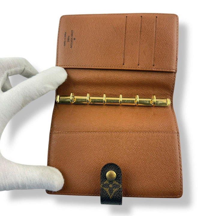 Louis Vuitton Brown Monogram Small Ring Agenda Wallet - Lux Central