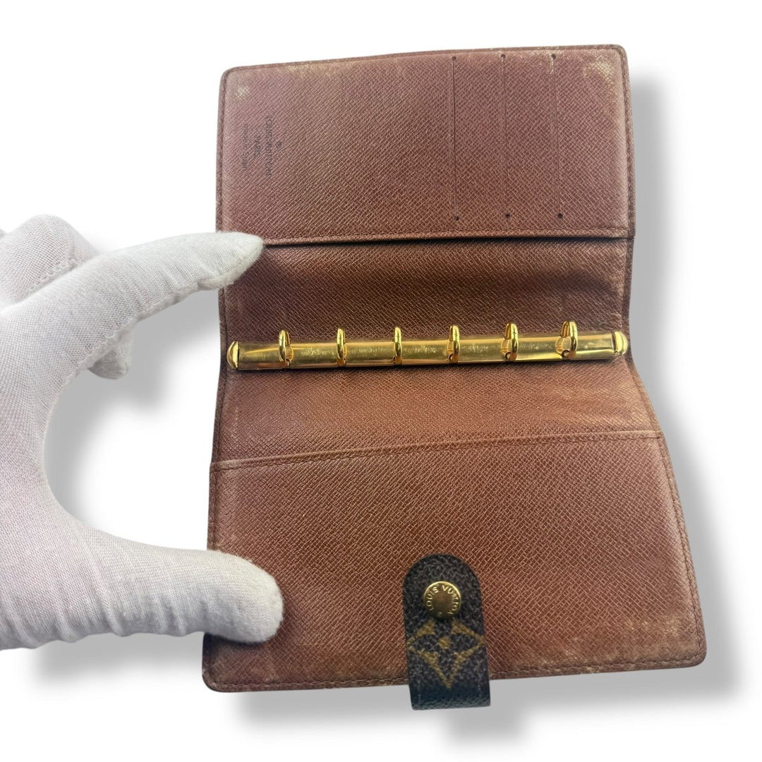 Louis Vuitton Brown Monogram Small Ring Agenda Wallet - Lux Central