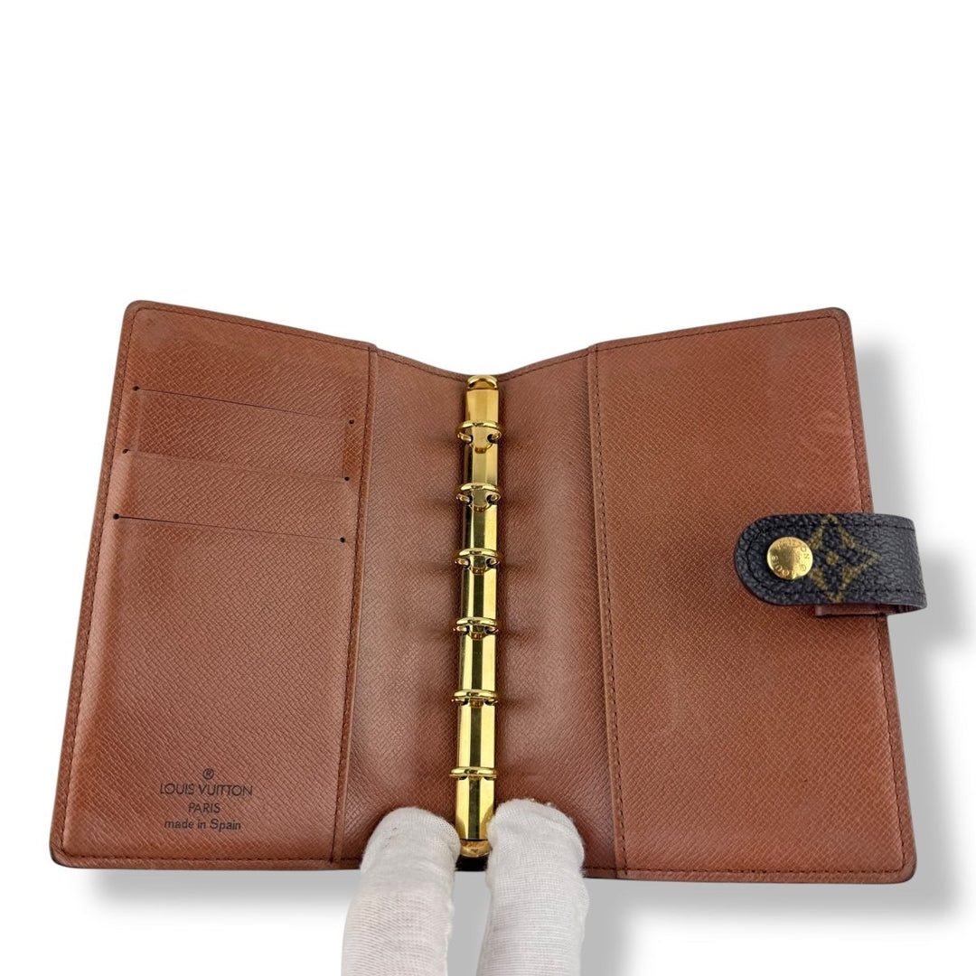 Louis Vuitton Brown Monogram Small Ring Agenda Wallet - Lux Central