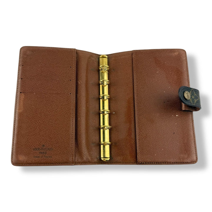 Louis Vuitton Brown Monogram Small Ring Agenda Wallet - Lux Central