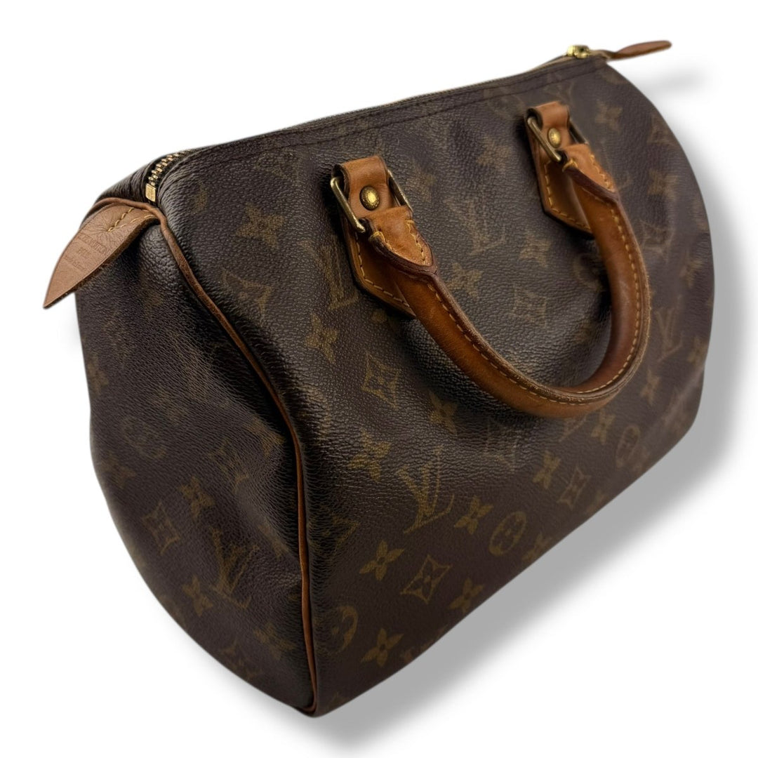 Louis Vuitton Brown Monogram Speedy 25 Handbag - Lux Central